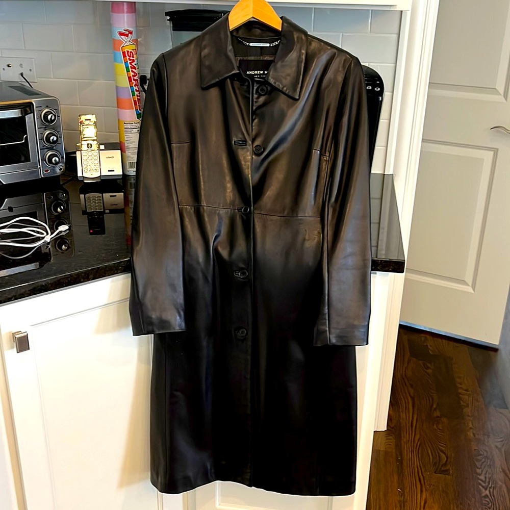 Andrew Marc 3’4” length leather jacket